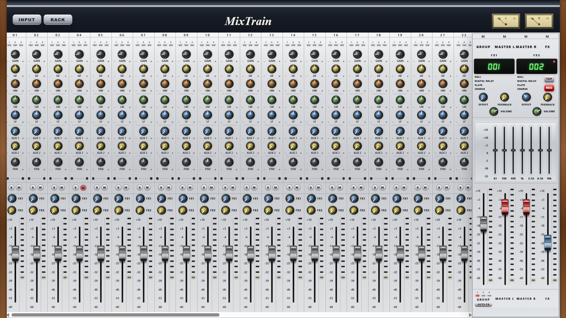 Tela principal do MixTrain Analogico